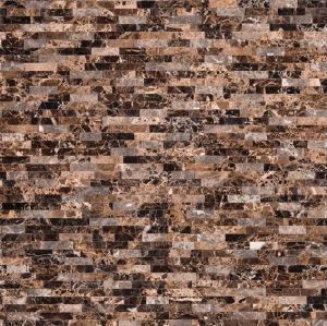 FREE SHIPPING - Emperador Dark Peel & Stick Real Stone 3D Mosaic Tile