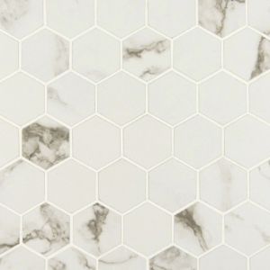 Pietra Statuario 2" Hexagon Matte Mosaic