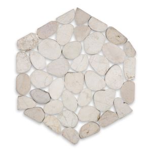 FREE SHIPPING - Cashmere Honeycomb Halo Pebble Tile