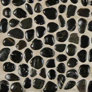 FREE SHIPPING - Black Polished 12X12 Pebble