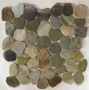 FREE SHIPPING - Lime Mix Indonesian 12x12 Interlocking Pebble