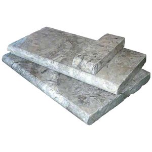 Double Bullnose Silver Travertine 12x24 5CM Pool Coping