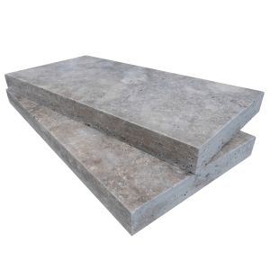 FREE SHIPPING - Silver Travertine 12x24 5CM Modern Edge Pool Coping