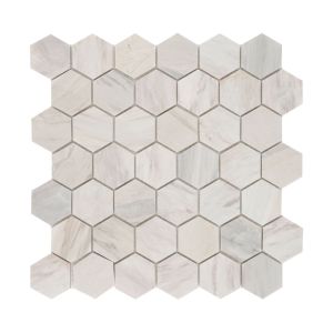 Angora 2" Hexagon Polished Marble Mosaic Tile
