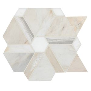 FREE SHIPPING - Angora Floralis 11X12 Polished Marble Mosaic Floor and Wall Tile