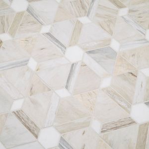 FREE SHIPPING - Angora Floralis 11X12 Polished Marble Mosaic Floor and Wall Tile