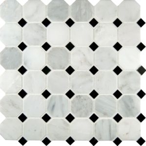 Greecian White 2" Octagon Honed Mosaic