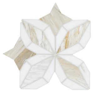 Athena Gold Estrella 10x10 Polished Marble Mosaic Floor and Wall Tile