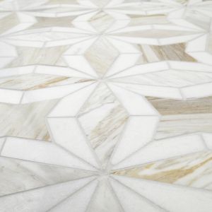Athena Gold Estrella 10x10 Polished Marble Mosaic Floor and Wall Tile
