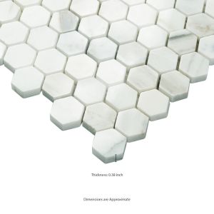 FREE SHIPPING - Calacatta Gold 1" Hexagon Polished