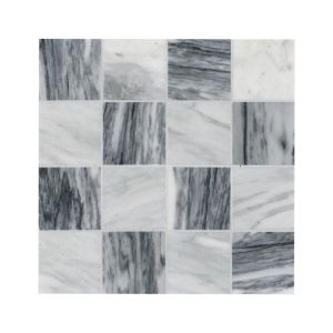 Firenze Blend Checkerboard 3X3 Polished Marble Mosaic Floor and Wall Tile