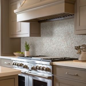 Briar Rosa Pennyround 12x12 Matte Recycled Glass Floor and Wall Tile