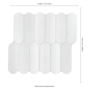 Bianco Glossy Ellipse 12x12 Glossy Recycled Glass Mosaic Wall Tile