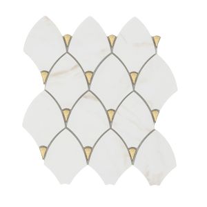 Citadel Gold Trident 10x12 Matte Recycled Glass Mosaic Tile