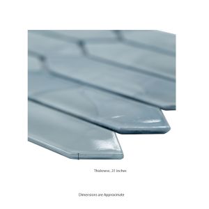 FREE SHIPPING - Blue Shimmer Picket Glass Pattern