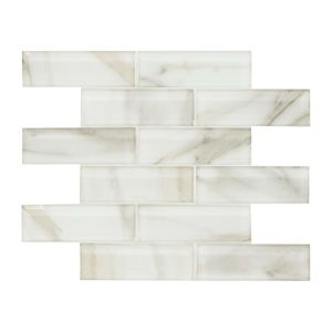 Ivory Amber Beveled Glass Subway