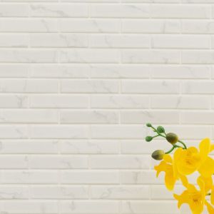 Carrara White Matte 1x4 Porcelain Brick Subway