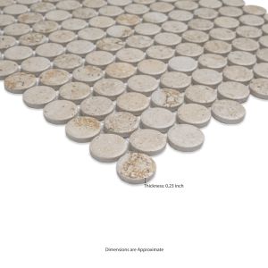 Myrtle Sands Round 11x13 Matte Porcelain Mosaic Floor and Wall Tile
