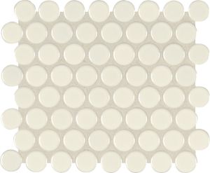 FREE SHIPPING - Domino Almond Glossy Penny Round Mosaic