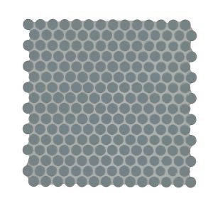 FREE SHIPPING - Cielo Azul Pennyround 11X12 Glossy Porcelain Mosaic Floor and Wall Tile
