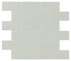 FREE SHIPPING - Domino Retro White Matte 2x4 Brick Mosaic
