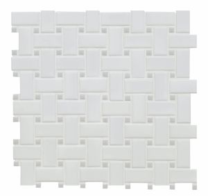 Domino White Matte Basketweave