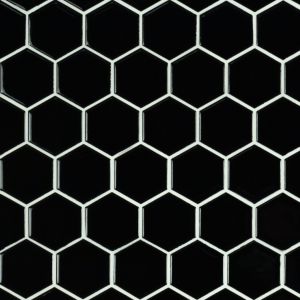 FREE SHIPPING - Domino Retro Nero 2" Hexagon Matte Porcelain Tile