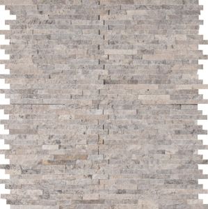 Silver Travertine Interlocking Thin Splitface