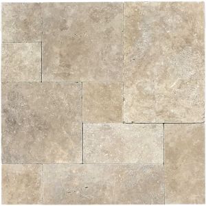 Mocha Classic 3CM Travertine French Pattern Pavers - TEXAS SPECIAL