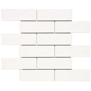 Domino White Glossy 2x4 Brick Mosaic