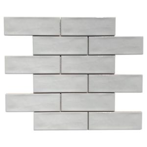 Domino White Glossy 2x4 Brick Mosaic