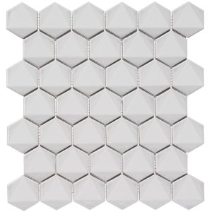 FREE SHIPPING - Gray Sanskrit 3D 2" Hexagon Polished Mosaic