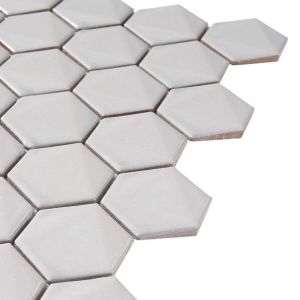 FREE SHIPPING - Gray Sanskrit 3D 2" Hexagon Polished Mosaic