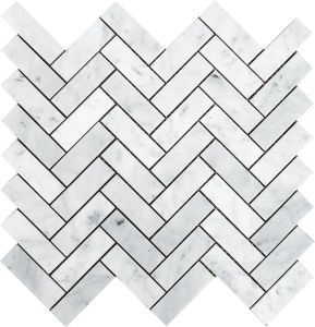 FREE SHIPPING - Carrara White 1x3 Herringbone Polished