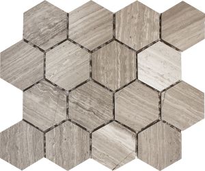 FREE SHIPPING - White Oak 3" Hexagon