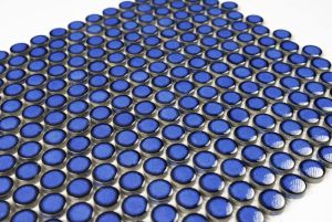 FREE SHIPPING - Azul Sky Porcelain Penny Round Mosaic