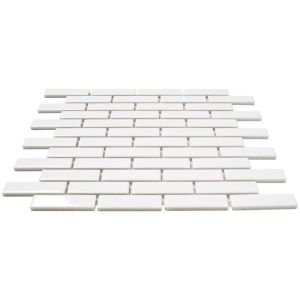 FREE SHIPPING - Retro White Glossy 1x3 Brick Mosaic