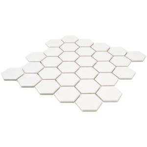 FREE SHIPPING - Domino White Glossy 2x2 Hexagon Mosaic