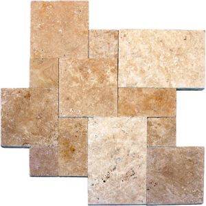 Tuscany Beige Tumbled Travertine16 Sqft French Pattern