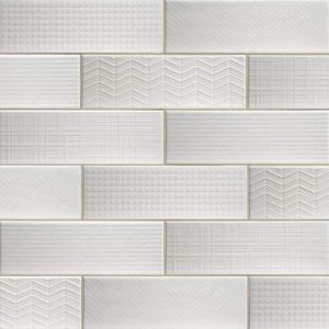 Urbano Crema 3D Mix 4x12 Glossy Subway Tile