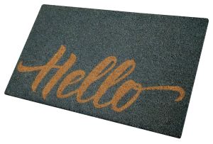 FREE SHIPPING - Coir Door Mat 22x36 - Hello