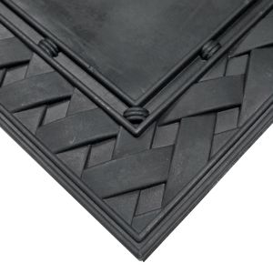 FREE SHIPPING - Black Weave Tray Rubber Mat 24x36