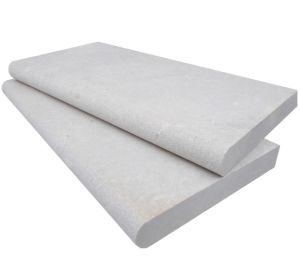 FREE SHIPPING - Atlantic Cream 12x24 5CM Bullnose Marble Pool Coping - SANDBLASTED