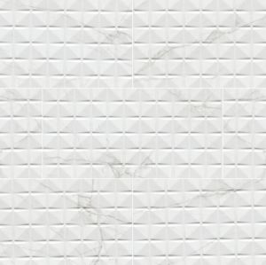 Dymo Calacatta Chex White 12x24 Glossy Ceramic Wall Tile