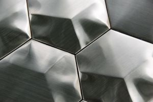 Black Stainless Steel 3D Interlocking 3" Hexagon Mosaic