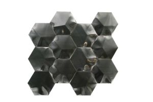 Black Stainless Steel 3D Interlocking 3" Hexagon Mosaic