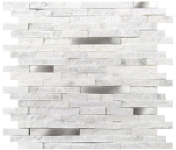 FREE SHIPPING - White Fusion 12x12 Interlocking Mosaic