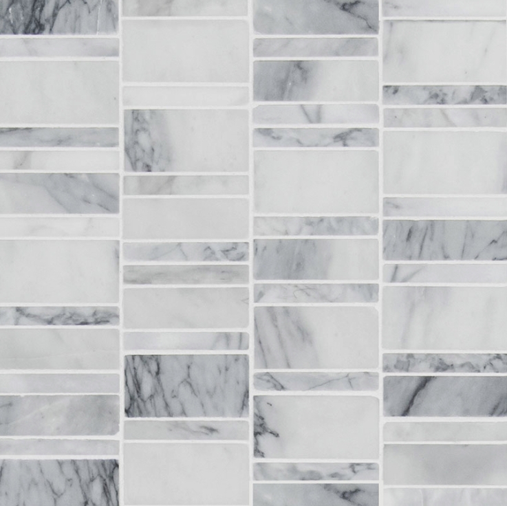 Free Shipping Carrara Classique Multi Pattern Honed Mosaic Tile Marble Mosaic Wallandtile Com